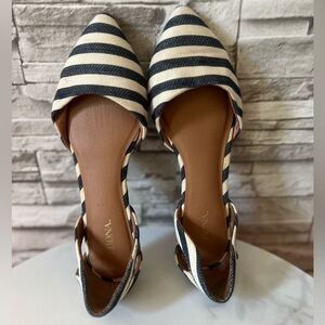 Merona || Striped Pointed Toe Loafer Flats